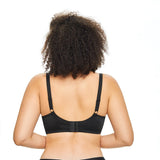 427 Women's Plus Size Full Coverage Sexy Lace Unpadded Underwire Bras Minimizer Everyday Bra Black