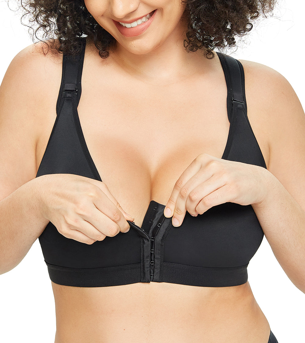 431 DotVol Women's Post-Surgical Bra Front Closure with Adjustable Wide Strap