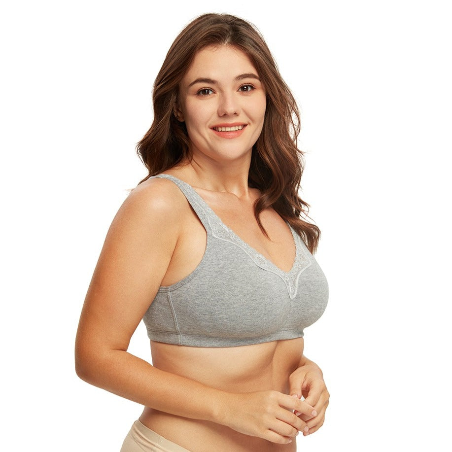 392 Cotton Wirefree Bra Grey