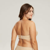 DOTVOL push up lace strapless bra beige