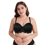 398 Lace Minimized Strapless Bra Underwire Full Coverage Black