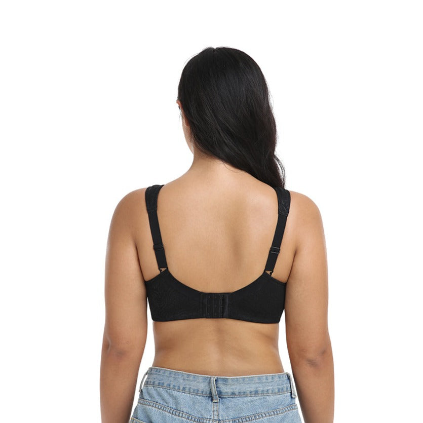 418 Minimizer Bra Full Figure Smooth Bra for Large Bust Black