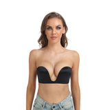 420 Multiway Deep U Plunge Padded Push Up Convertible Bra Black