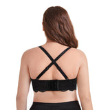 398 Lace Minimized Strapless Bra Underwire Full Coverage Black