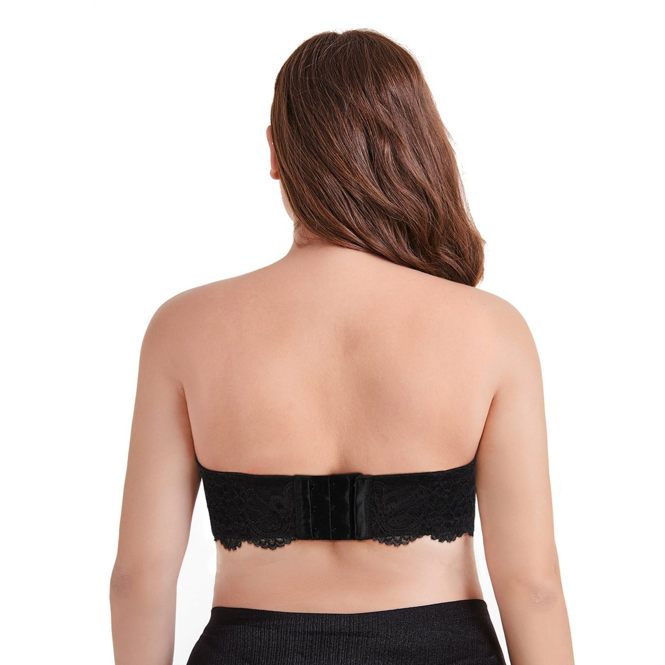 398 Lace Minimized Strapless Bra Underwire Full Coverage Black