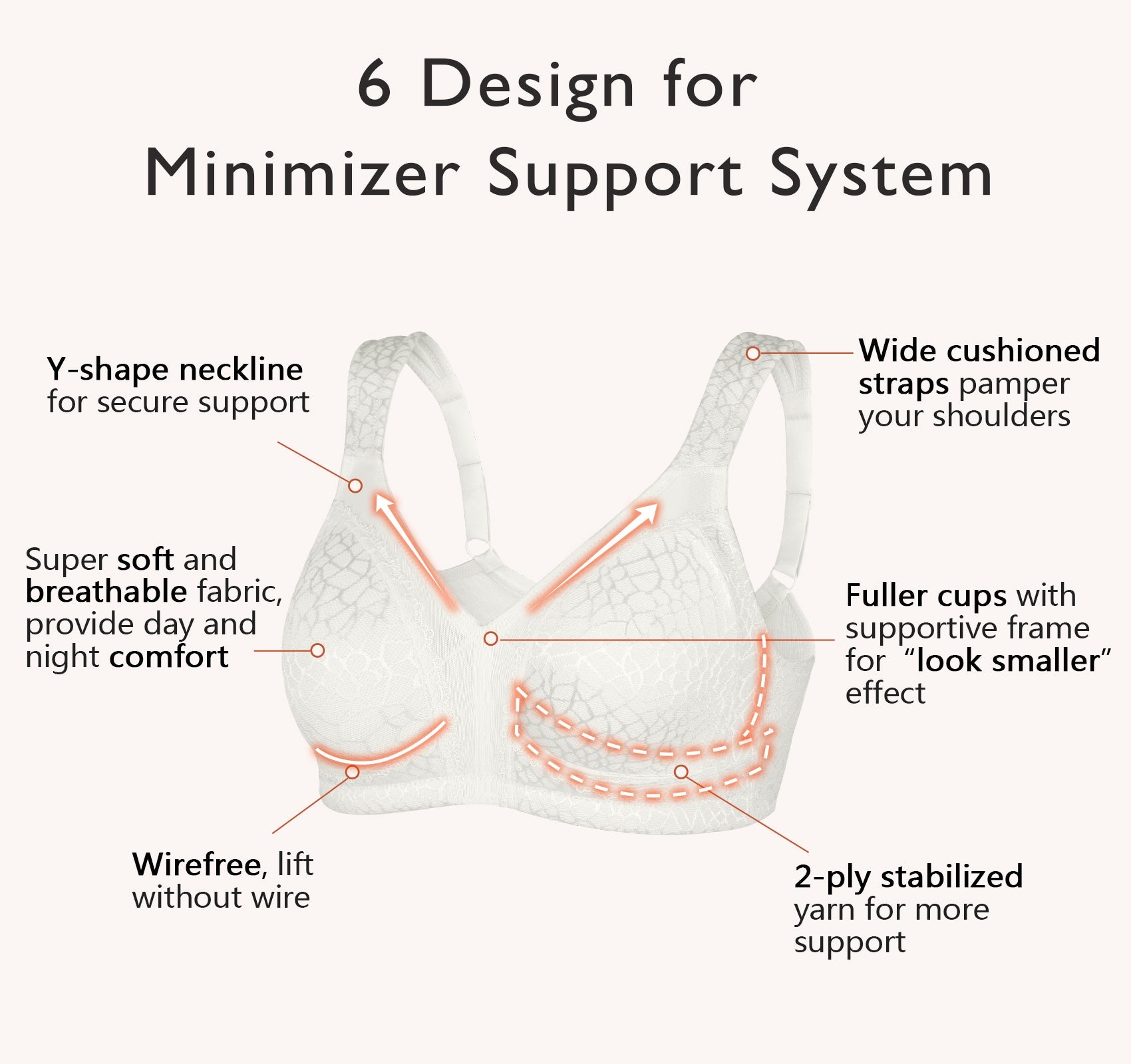 355 Full Figure Minimizer Bra White