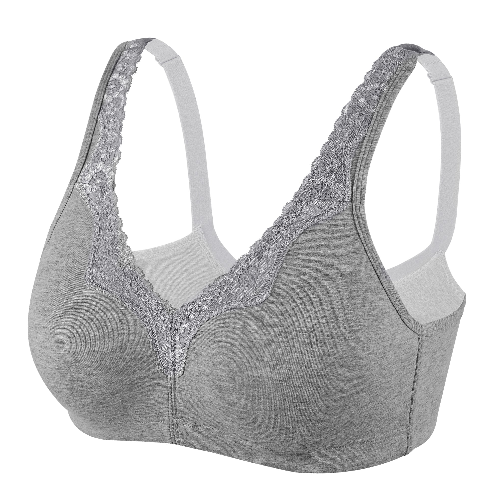 392 Cotton Wirefree Bra Grey