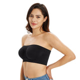 413 Underwire Non Padded Bandeau Tube Top Strapless Bra Black