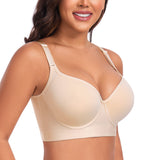 Exerin Women's Push Up Underwire Full Coverage Sculpting Uplift Support Hide Back Fat Bra