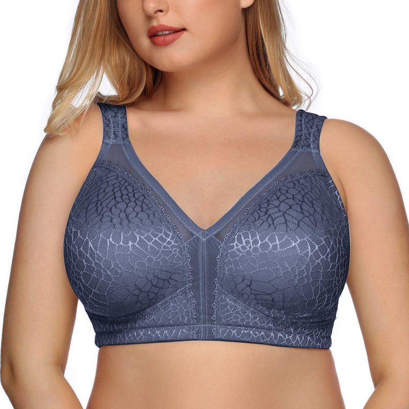 Exerin Women's Plus Size Comfort Full Coverage Unpadded Wirefree Minimizer Bra