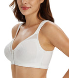Exerin Women's Front Closure Full Coverage Wirefree Posture Back Plus Size Bra