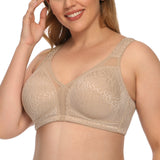 Exerin Women's Plus Size Comfort Full Coverage Double Support Unpadded Wirefree Minimizer Bra