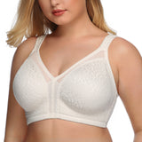 Exerin Women's Plus Size Comfort Full Coverage Double Support Unpadded Wirefree Minimizer Bra