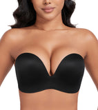 Exerin Push Up Bras Seamless Wireless Anti-Slip Women's Strapless Bra Shape Support Lift