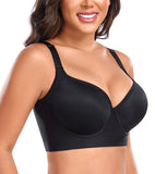 Exerin Women's Push Up Underwire Full Coverage Sculpting Uplift Support Hide Back Fat Bra