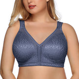 Exerin Women's Plus Size Comfort Full Coverage Double Support Unpadded Wirefree Minimizer Bra