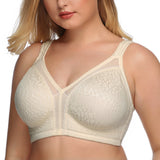 Exerin Women's Plus Size Comfort Full Coverage Double Support Unpadded Wirefree Minimizer Bra
