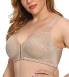Exerin Women's Front Closure Wirefree Posture Back Plus Size Bra