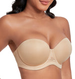 Exerin Women's Strapless Bras Full Coverage Underwire Multiway Convertible Plus Size Bra