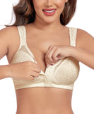 Exerin Women's Front Closure Full Coverage Wirefree Posture Back Plus Size Bra