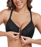 Exerin Racerback Full Figure Underwire Women's Front Close Bra Seamless Unlined Bra