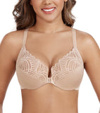 Exerin Racerback Full Figure Underwire Women's Front Close Bra Seamless Unlined Bra