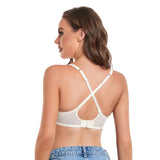 426 Women's Push Up Unlined Lace Sheer Underwire Multiway Everyday Bra White