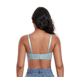 438 DotVol Women's Plus Size See Through Sexy Lace Bra with Strappy Underwire Everyday Bra