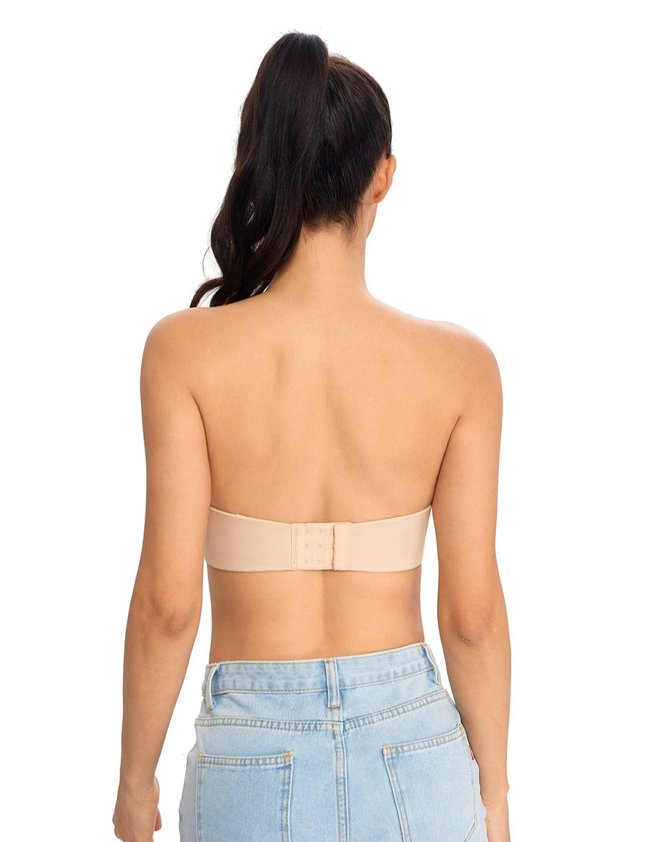 Women's Strapless Bra Unlined Underwire Minimizer Plus Size Support 