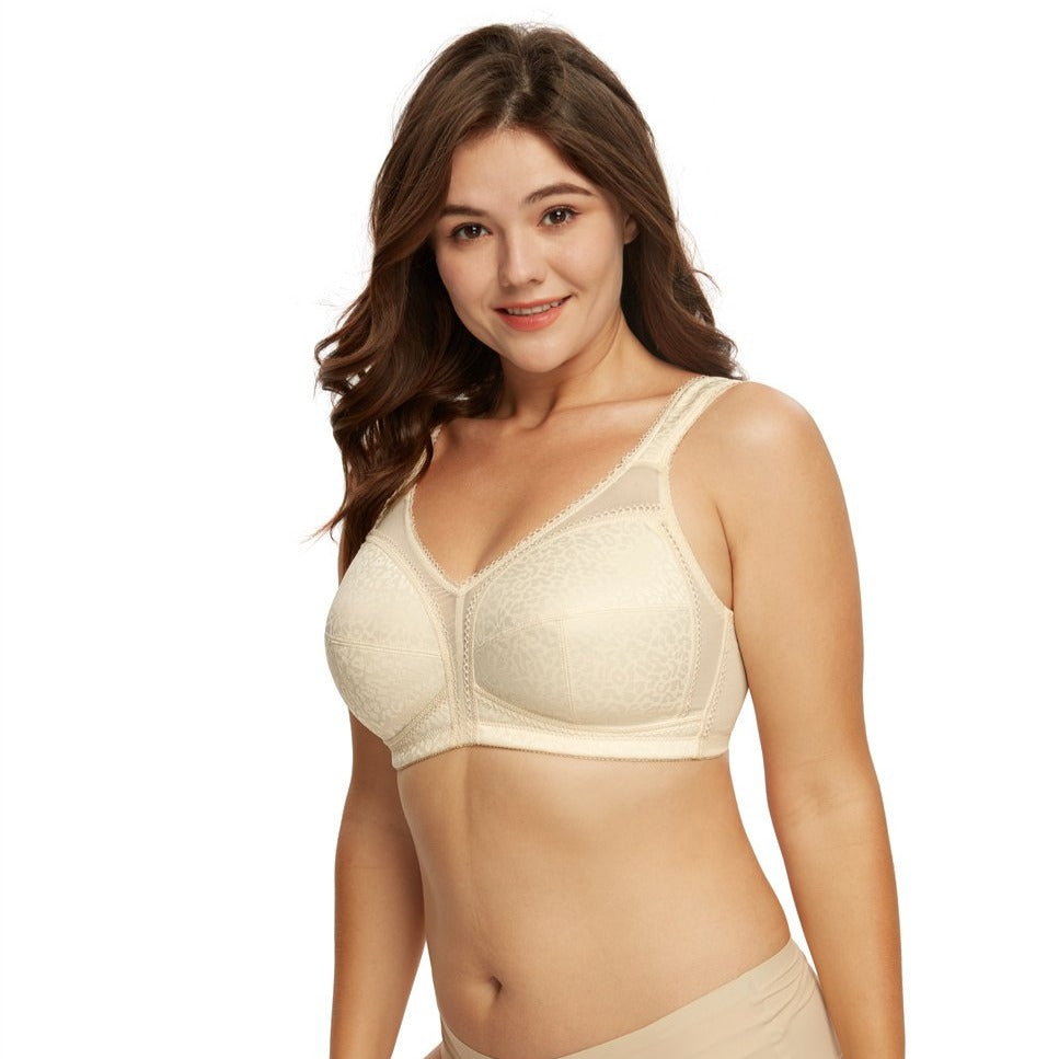 397 Minimize Wirefree Soft Cup Non-padded Full Coverage Bra Beige