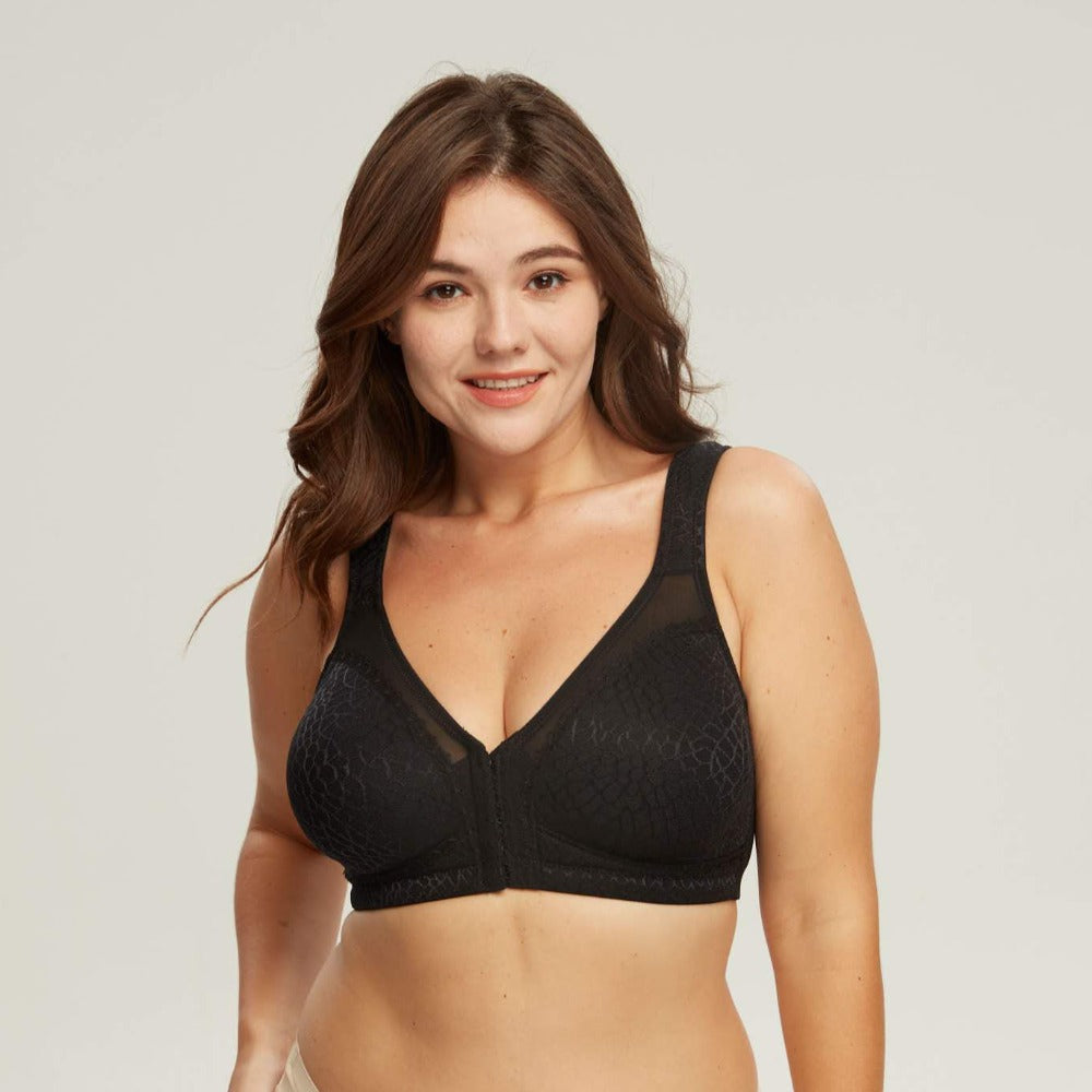 375 Front Closure Wirefree Minimize Bra Black – DOTVOL