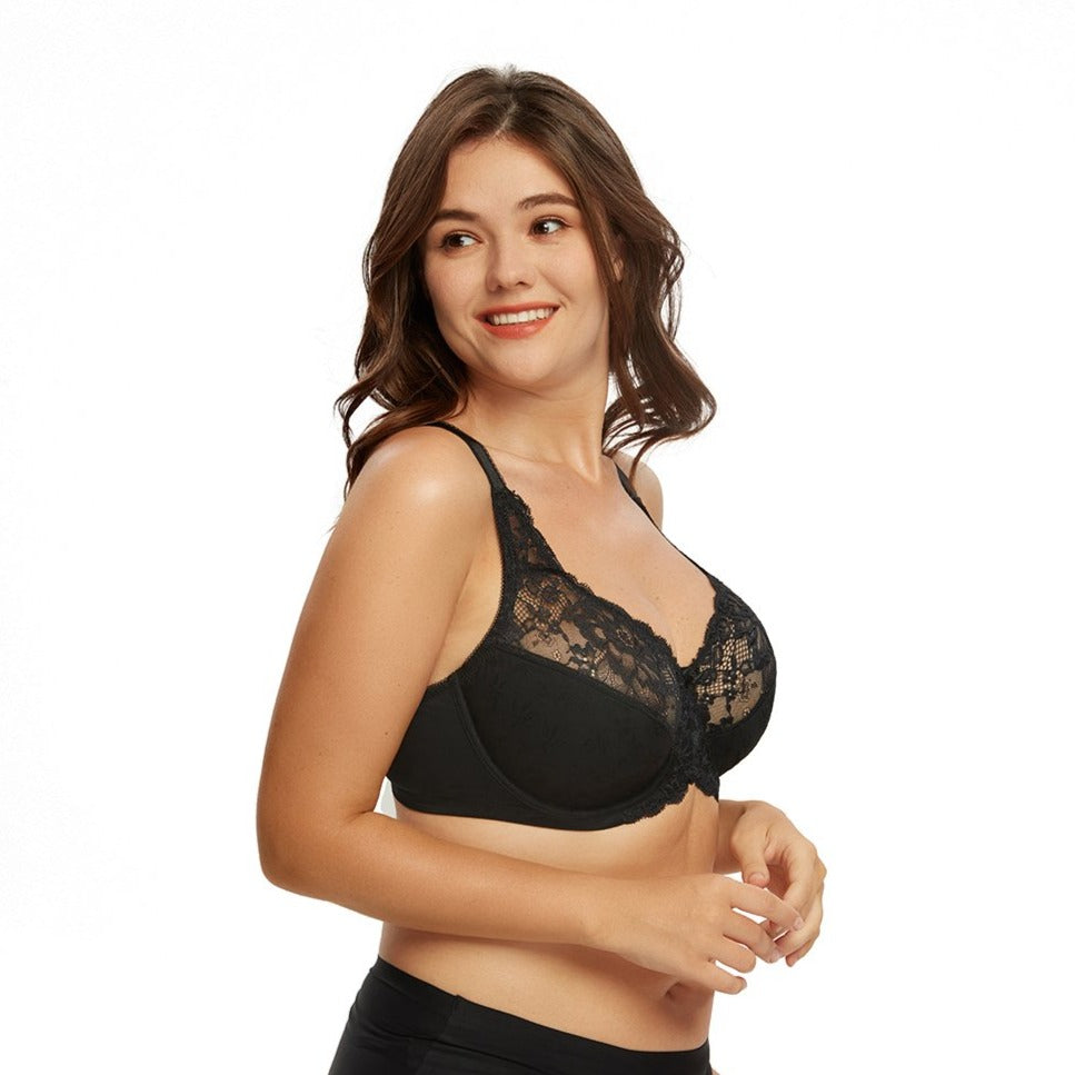 DotVol Women's Plus Size Front Closure U-Back Underwire Wide Strap Everyday  Bra(Black,34DD) at  Women's Clothing store