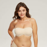 377 Seamless Minimize Strapless Bra with adjustable strapless Beige