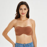 377 Seamless Minimize Strapless Bra with adjustable strapless Chocolate