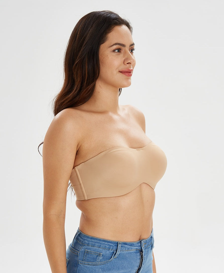 377 Seamless Minimize Strapless Bra with adjustable strapless Pecan – DOTVOL