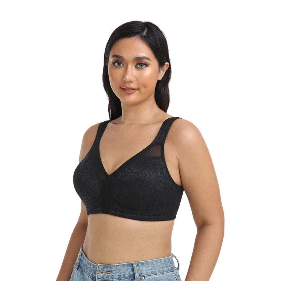 Bra to Make Breast Look Smaller Underwire Sports Padded 3PC Yoga Bra Set  Push-Up Women's Front Closure Bra Black at  Women's Clothing store