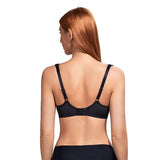 422 Plus Size Lace Demi Underwire Lightly Padded Balconette Bra Lace Black