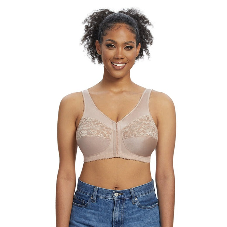 424 Front Closure Lace Wirefree Unadded Bra Beige - Beige / 34DD