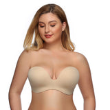 363 Push Up Lift Non-Slip Strapless Bra Beige