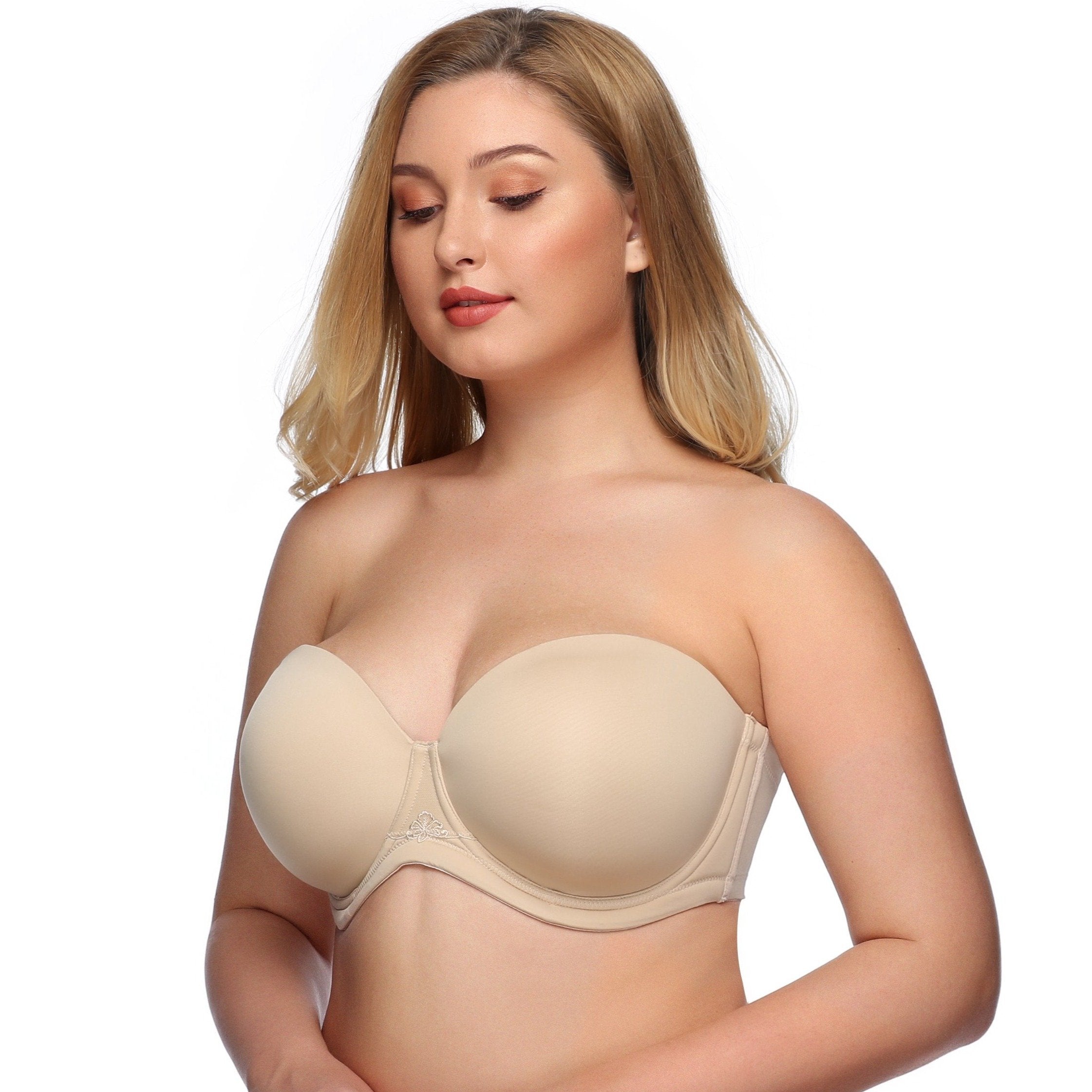 DotVol Women's Multiway Strapless Bra Full Figure Underwire Contour Beauty  Back Plus Size Bra(32D, Pecan) at  Women's Clothing store