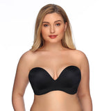 363 Push Up Lift Non-Slip Strapless Bra Black