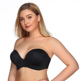 363 Push Up Lift Non-Slip Strapless Bra Black