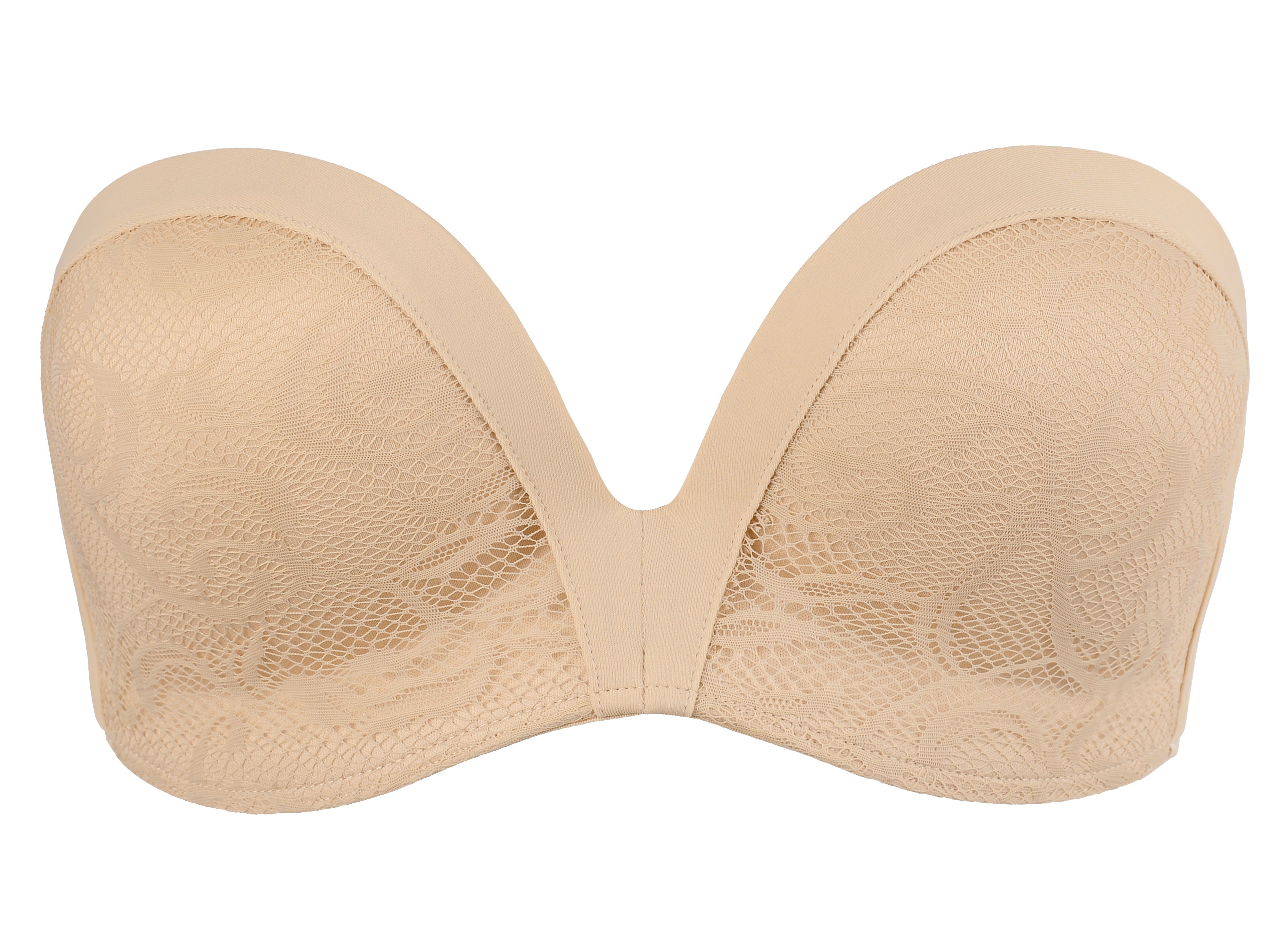 363 Push Up Lift Non-Slip Strapless Bra All Lace Beige – DOTVOL