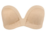 363 Push Up Lift Non-Slip Strapless Bra All Lace Beige