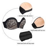 363 Push Up Lift Non-Slip Strapless Bra Black Lace