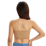 413 Underwire Non Padded Bandeau Tube Top Strapless Bra Beige