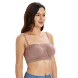 413 Underwire Non Padded Bandeau Tube Top Strapless Bra Mocha