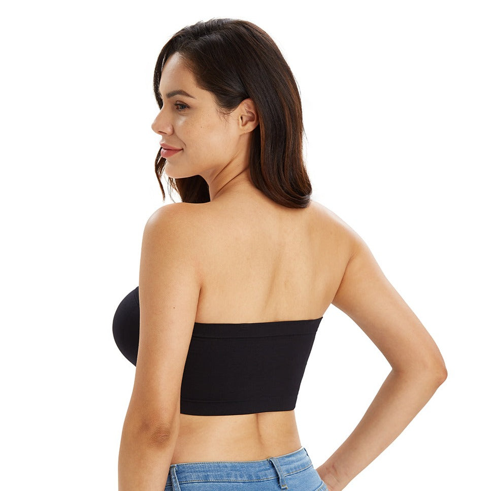 413 Underwire Non Padded Bandeau Tube Top Strapless Bra Black – DOTVOL