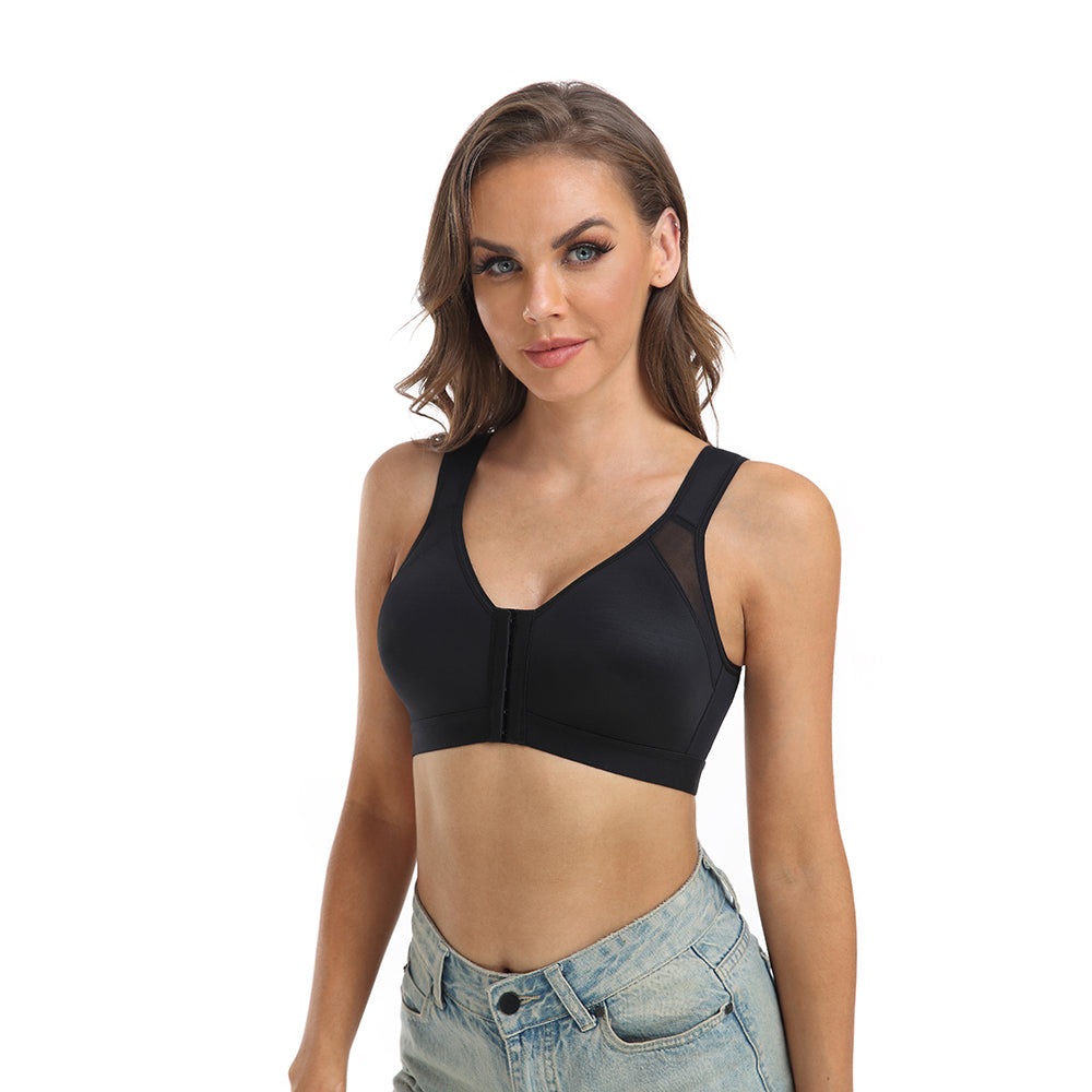 419 Minimize Bra with Front Closure Wirefree Jacquard Back Support